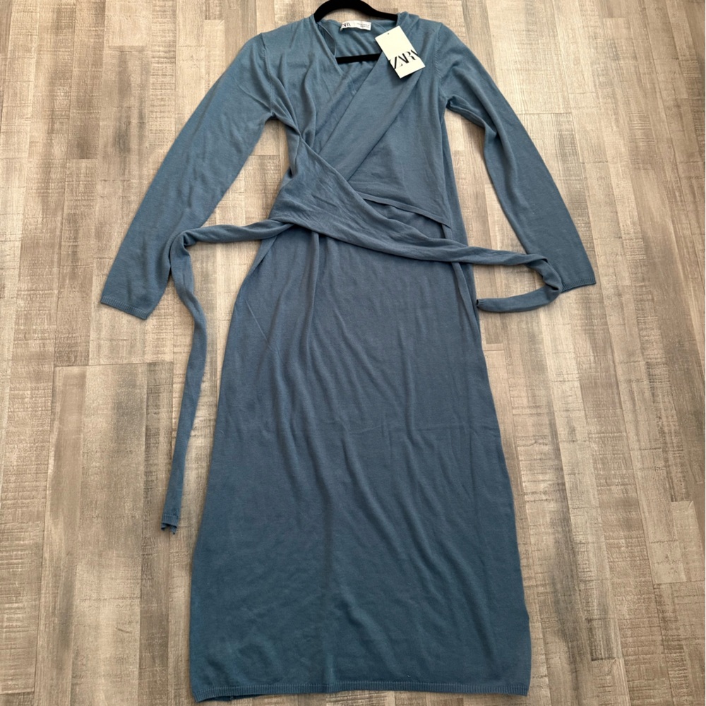 Zara Blue Wrap Dress
